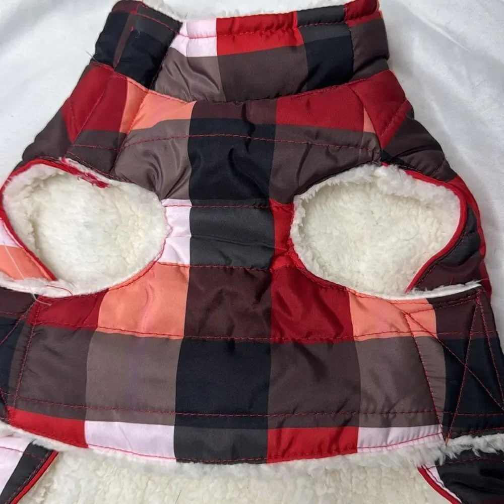 Dog Sherpa Plaid Cold Alert Technology Jacket. Size Small.